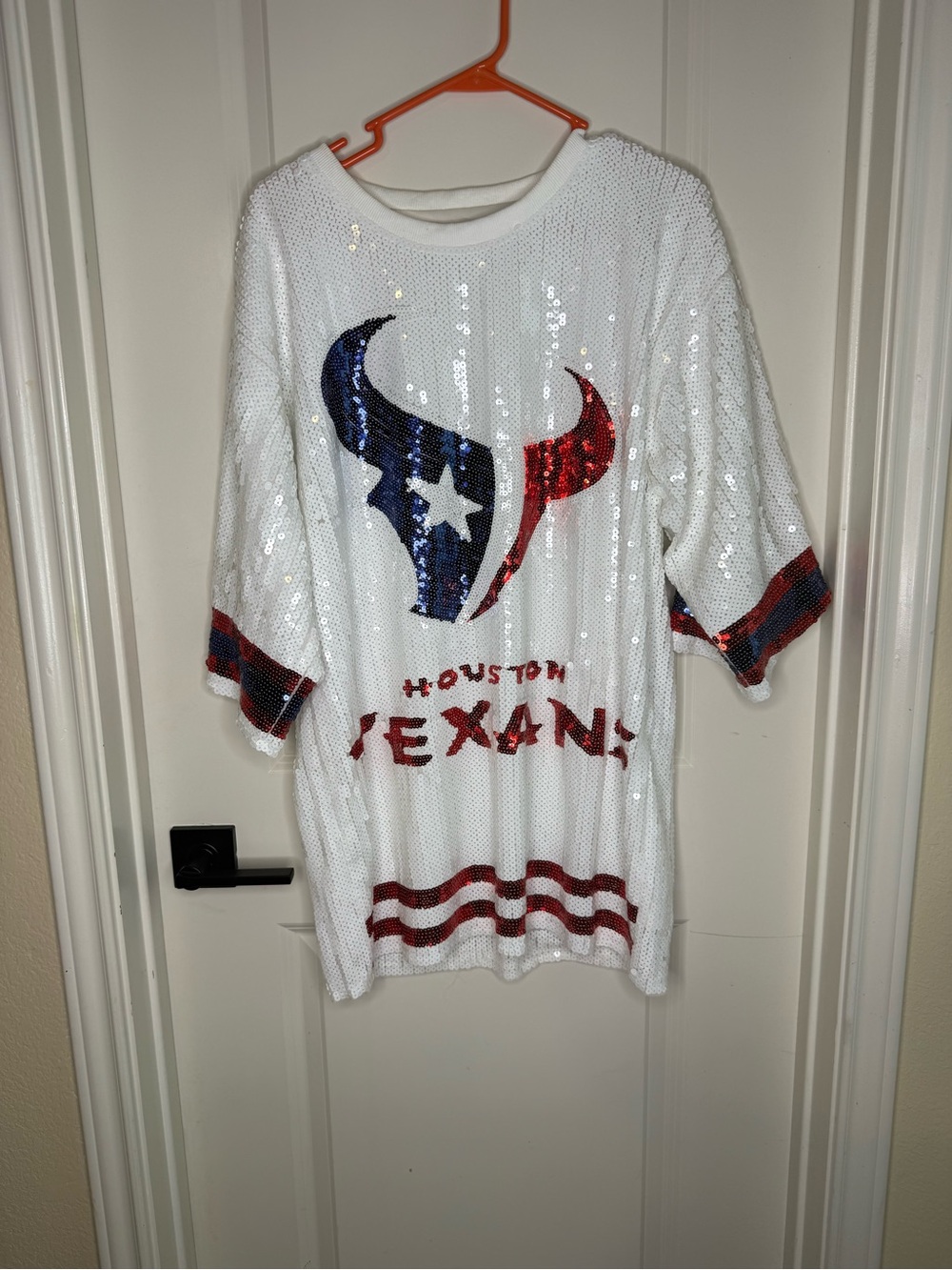 Houston Texans  White Sequenced Jersey Dress
